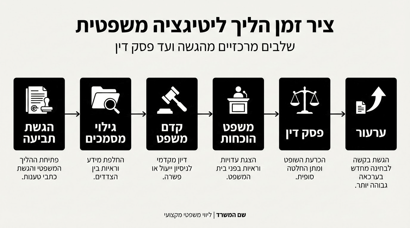 שלבי התביעה בבית המשפט - פרוצדורה ומוסדות רלוונטיים