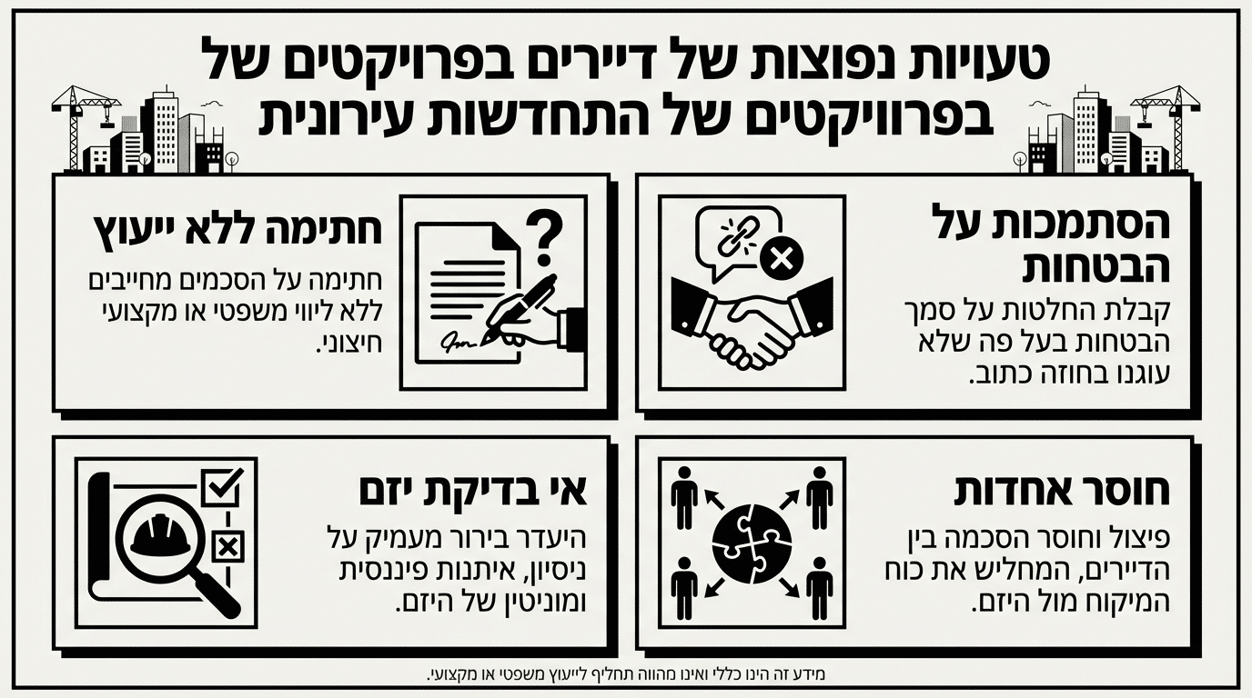 טעויות נפוצות של דיירים בפרויקטי פינוי בינוי ואיך להימנע מהן