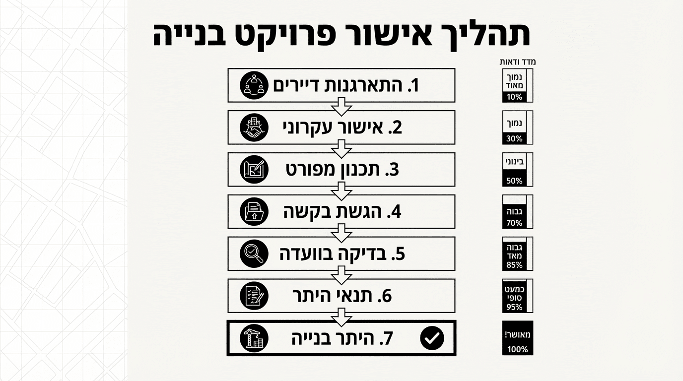 טבלת הסבר סטטוסים בפרויקט פינוי בינוי בשער העלייה חיפה